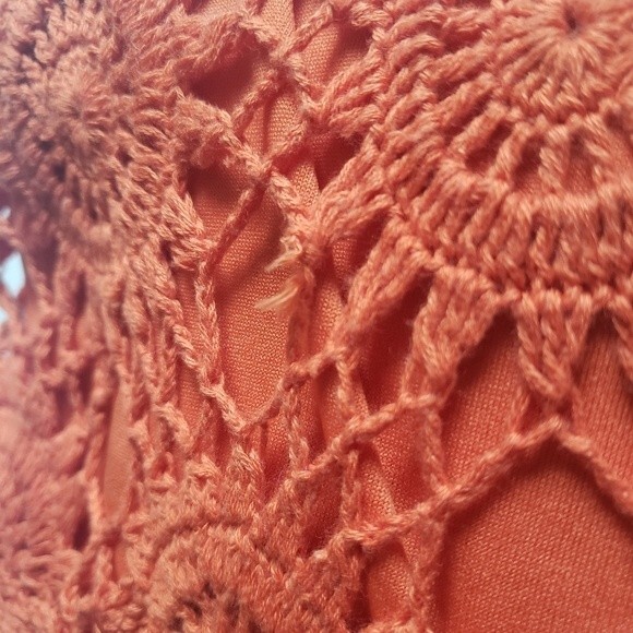 Joseph A Orange LS Crochet Top - S - Picture 8 of 14